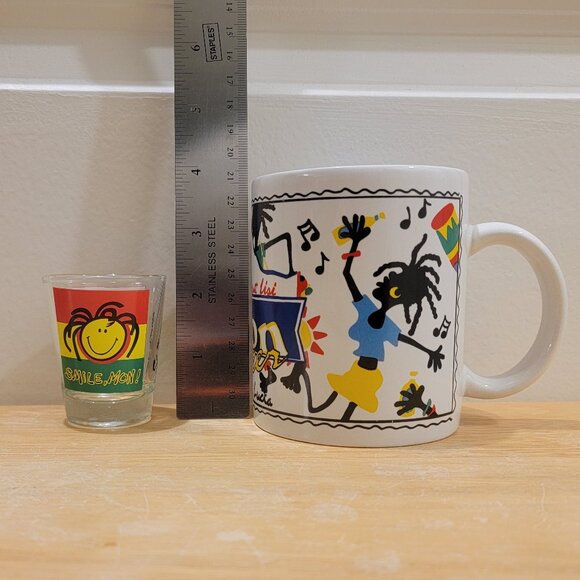 St. Lucia Coffee Mug & Smile Mon St. Martin/Maarten Shot Glass. Great Condition. - Picture 4 of 5